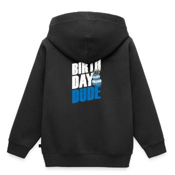 Idée de cadeau d'anniversaire - Sweat Premium à capuche enfant bio - noir - Dos - AI Model Kid Male (0cm)