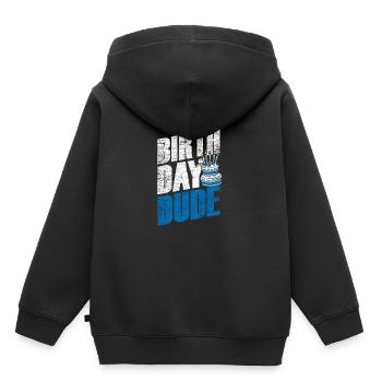 Anniversaire cadeau cadeau d'anniversaire - Sweat Premium à capuche enfant bio - noir - Dos - AI Model Kid Male (0cm)