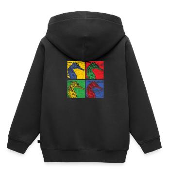 Hippocampe hippocampe poisson mer océan cadeau - Sweat Premium à capuche enfant bio - noir - Dos - AI Model Kid Male (0cm)