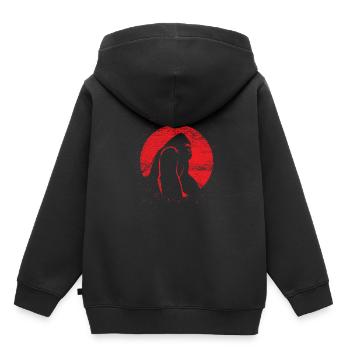 Singe Gorilla Moon Primate Animal cadeau - Sweat Premium à capuche enfant bio - noir - Dos - AI Model Kid Male (0cm)