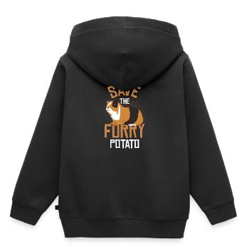 Meerschweinchen Haustier Nagetier Tier Geschenk - Kinder Premium Organic Hoodie - Schwarz - Hinten - AI Model Kid Male (0cm)