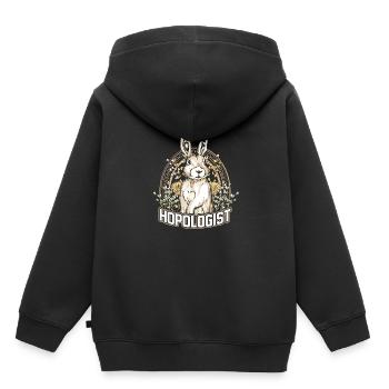 Lapin oreille pop art cadeau pâques animal rebond amusement - Sweat Premium à capuche enfant bio - noir - Dos - AI Model Kid Male (0cm)