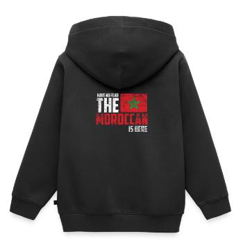 Marokko - Kinder Premium Organic Hoodie - Schwarz - Hinten - AI Model Kid Male (0cm)