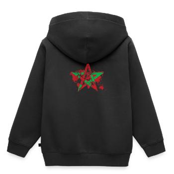 Maroc - Sweat Premium à capuche enfant bio - noir - Dos - AI Model Kid Male (0cm)