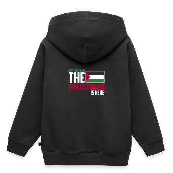 Palestine - Sweat Premium à capuche enfant bio - noir - Dos - AI Model Kid Male (0cm)