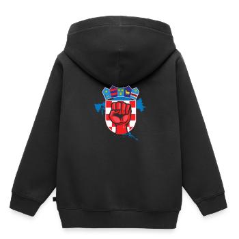 Kroatien - Kinder Premium Organic Hoodie - Schwarz - Hinten - AI Model Kid Male (0cm)