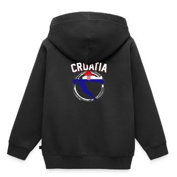 Karte Kroatien - Kinder Premium Organic Hoodie - Schwarz - Hinten - AI Model Kid Male (0cm)