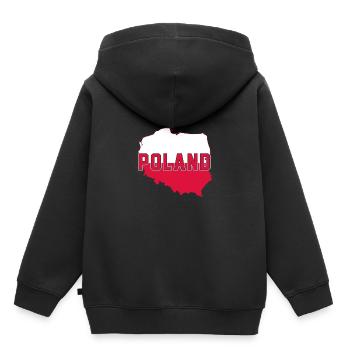 Polen Karte - Kinder Premium Organic Hoodie - Schwarz - Hinten - AI Model Kid Male (0cm)