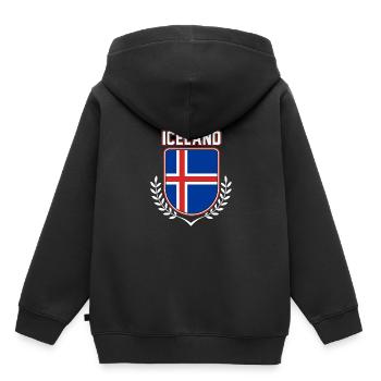 Islande - Sweat Premium à capuche enfant bio - noir - Dos - AI Model Kid Male (0cm)
