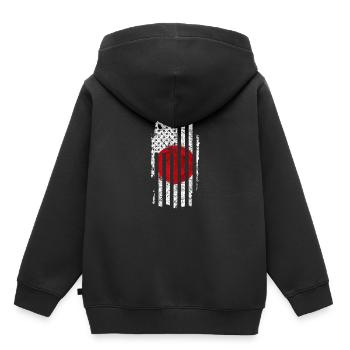 Japon - Sweat Premium à capuche enfant bio - noir - Dos - AI Model Kid Male (0cm)