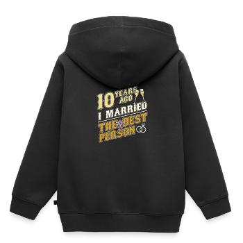10. Hochzeitstag Heiraten - Kinder Premium Organic Hoodie - Schwarz - Hinten - AI Model Kid Male (0cm)