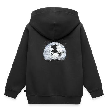 Balai de sorcière cadeau magique de balai de sorcière - Sweat Premium à capuche enfant bio - noir - Dos - AI Model Kid Male (0cm)