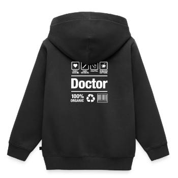 Médecin Médecin Médecin Don Chirurgien Médecin - Sweat Premium à capuche enfant bio - noir - Dos - AI Model Kid Male (0cm)