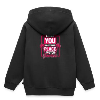Gym poids poids poids haltères femme entraînement - Sweat Premium à capuche enfant bio - noir - Dos - AI Model Kid Male (0cm)