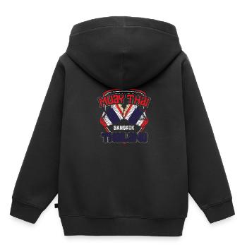Thaïlande - Sweat Premium à capuche enfant bio - noir - Dos - AI Model Kid Male (0cm)