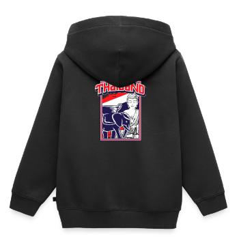 Thailand - Kinder Premium Organic Hoodie - Schwarz - Hinten - AI Model Kid Male (0cm)