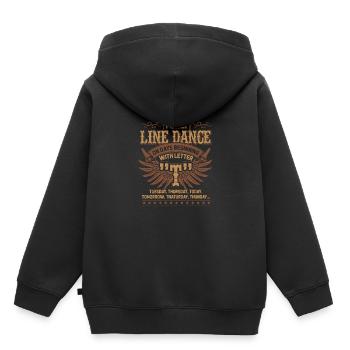 Linedance - Kinder Premium Organic Hoodie - Schwarz - Hinten - AI Model Kid Male (0cm)