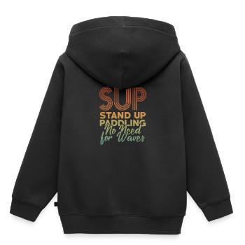 SUP - Sweat Premium à capuche enfant bio - noir - Dos - AI Model Kid Male (0cm)