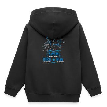 Triathlon Sportler Athlet Wettkampf Motivation - Kinder Premium Organic Hoodie - Schwarz - Hinten - AI Model Kid Male (0cm)