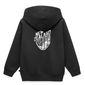 Neuseeland - Kinder Premium Organic Hoodie - Schwarz - Hinten - AI Model Kid Male (0cm)
