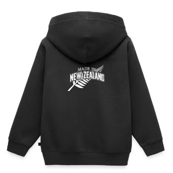 Neuseeland - Kinder Premium Organic Hoodie - Schwarz - Hinten - AI Model Kid Male (0cm)