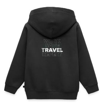 Travail Sauvegarder Répétition de voyage - Sweat Premium à capuche enfant bio - noir - Dos - AI Model Kid Male (0cm)