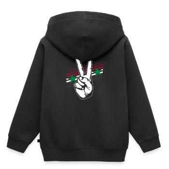 Syria flag peace sign peace sign - Kids Premium Organic Hoodie - black - Back - AI Model Kid Male (0cm)