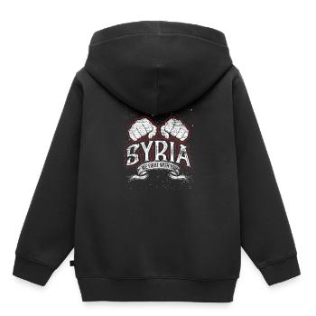 Syrie libre - Sweat Premium à capuche enfant bio - noir - Dos - AI Model Kid Male (0cm)