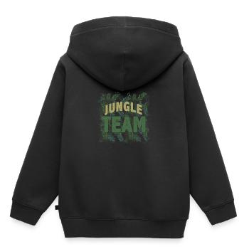 Team Dschungel - Kinder Premium Organic Hoodie - Schwarz - Hinten - AI Model Kid Male (0cm)