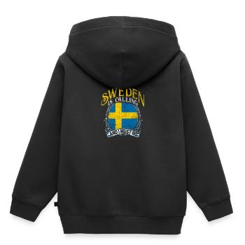 Schweden - Kinder Premium Organic Hoodie - Schwarz - Hinten - AI Model Kid Male (0cm)