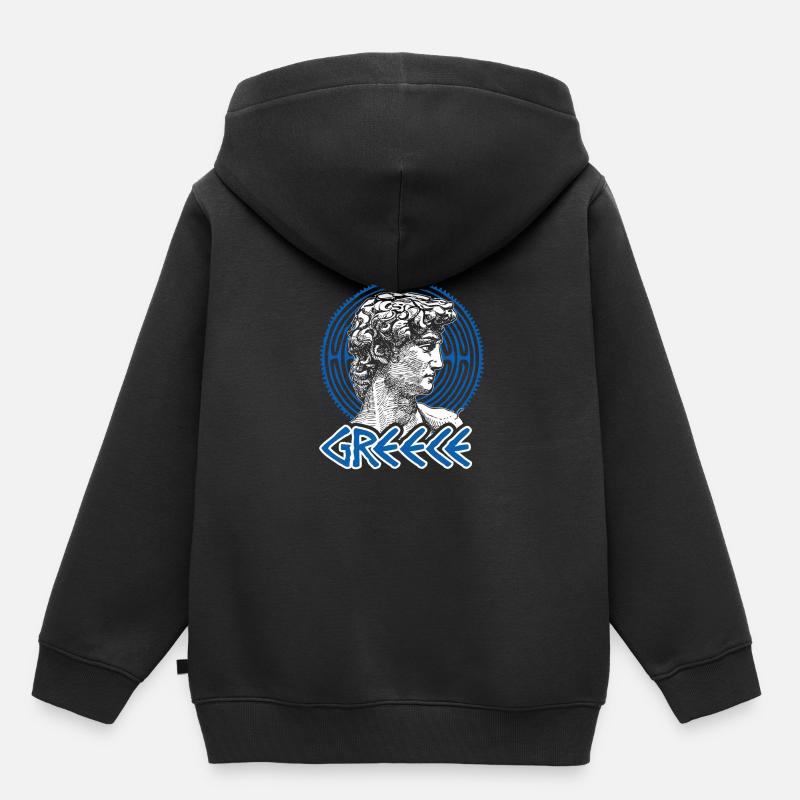 Grèce Grèce Athènes Ancienne patrie - Sweat Premium à capuche enfant bio - noir