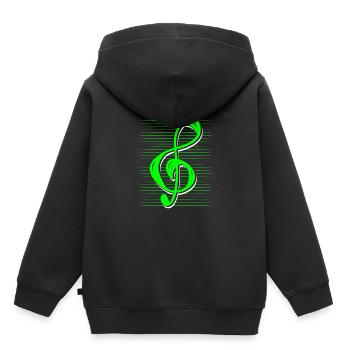 treble clef - Kids Premium Organic Hoodie - black - Back - AI Model Kid Male (0cm)