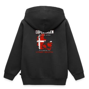 Kopenhagen Dänemark - Kinder Premium Organic Hoodie - Schwarz - Hinten - AI Model Kid Male (0cm)