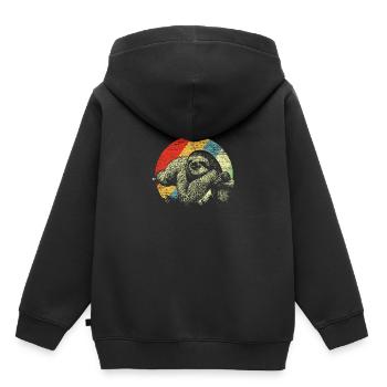 Sloth animal sleeping fatigue laziness - Kids Premium Organic Hoodie - black - Back - AI Model Kid Male (0cm)