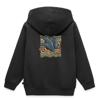 Delphin - Kinder Premium Organic Hoodie - Schwarz - Hinten - AI Model Kid Male (0cm)