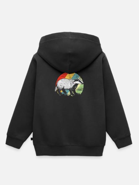 Dachs - Kinder Premium Organic Hoodie - Schwarz