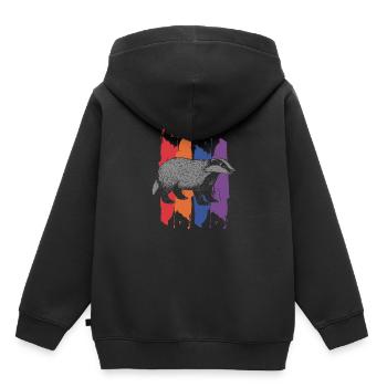 blaireau - Sweat Premium à capuche enfant bio - noir - Dos - AI Model Kid Male (0cm)