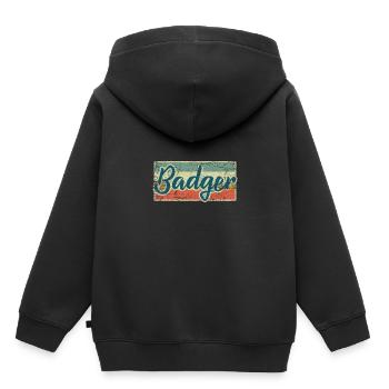 blaireau - Sweat Premium à capuche enfant bio - noir - Dos - AI Model Kid Male (0cm)