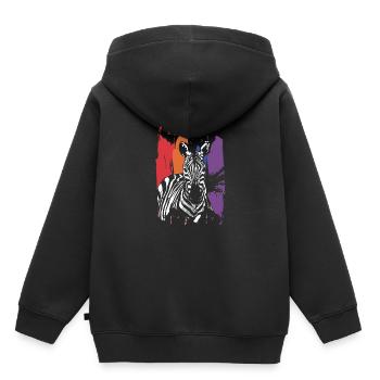 Zebra - Kinder Premium Organic Hoodie - Schwarz - Hinten - AI Model Kid Male (0cm)
