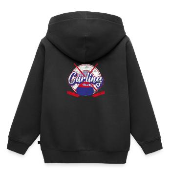 curling - Sweat Premium à capuche enfant bio - noir - Dos - AI Model Kid Male (0cm)
