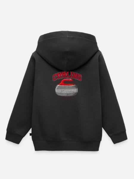 Curling - Kinder Premium Organic Hoodie - Schwarz