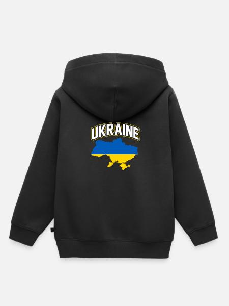 Ukraine - Sweat Premium à capuche enfant bio - noir
