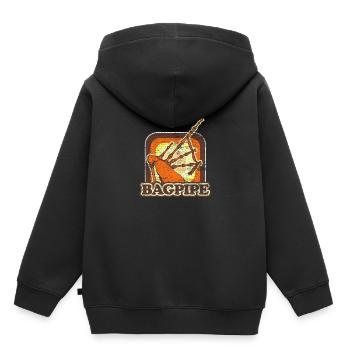 Dudelsack - Kinder Premium Organic Hoodie - Schwarz - Hinten - AI Model Kid Male (0cm)
