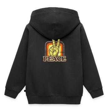 Peace - Kinder Premium Organic Hoodie - Schwarz - Hinten - AI Model Kid Male (0cm)
