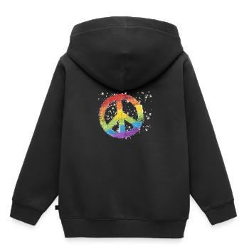 Paix La paix La mondialisation - Sweat Premium à capuche enfant bio - noir - Dos - AI Model Kid Male (0cm)