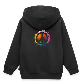 Peace - Sweat Premium à capuche enfant bio - noir - Dos - AI Model Kid Male (0cm)