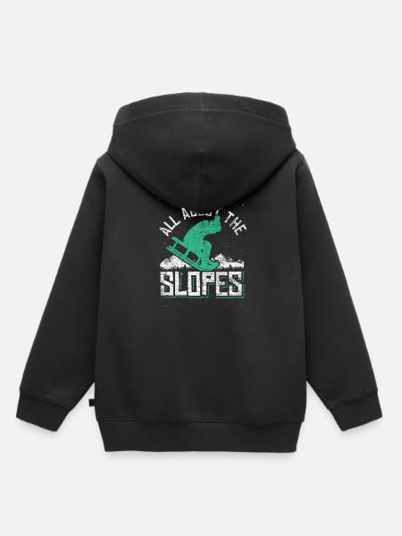 Piste - Kinder Premium Organic Hoodie - Schwarz
