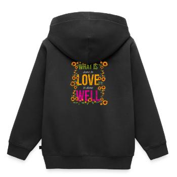 Sonnenblume - Kinder Premium Organic Hoodie - Schwarz - Hinten - AI Model Kid Male (0cm)
