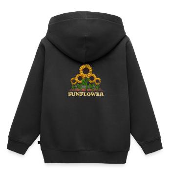 Sonnenblume - Kinder Premium Organic Hoodie - Schwarz - Hinten - AI Model Kid Male (0cm)
