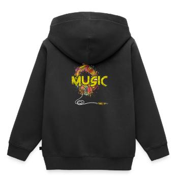 music - Kids Premium Organic Hoodie - black - Back - AI Model Kid Male (0cm)